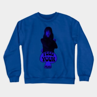 Feed Your Head (In Trippy Black and Blue) Crewneck Sweatshirt